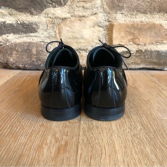 Ermenegilgo Zegna couture patent leather tuxedo Oxford shoes size 8.5 - Picture 6 of 10